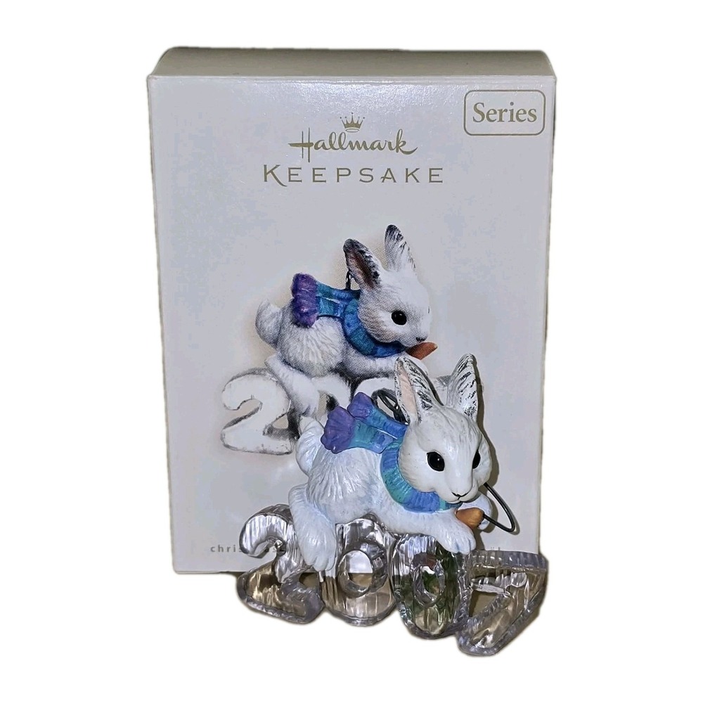🐰 Hallmark Keepsake "Cool Decade"‎ 2007 Rabbit Ornament EUC Collectible Series